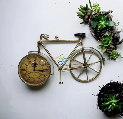 Antique Metal Cycle Wall Clock handicrafts showpiece - Image 2