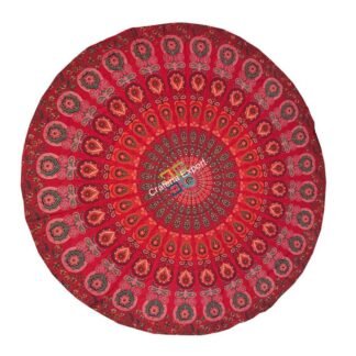 Round Red tapestry Poster for Wall decor / Mandala Red colour tapestry for Home decoration at Office & Home