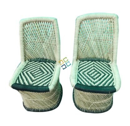 Bamboo Woven Rattan Chairs (Set of 2) Home Decor Furniture Ascents for Living Rooms , Hotels