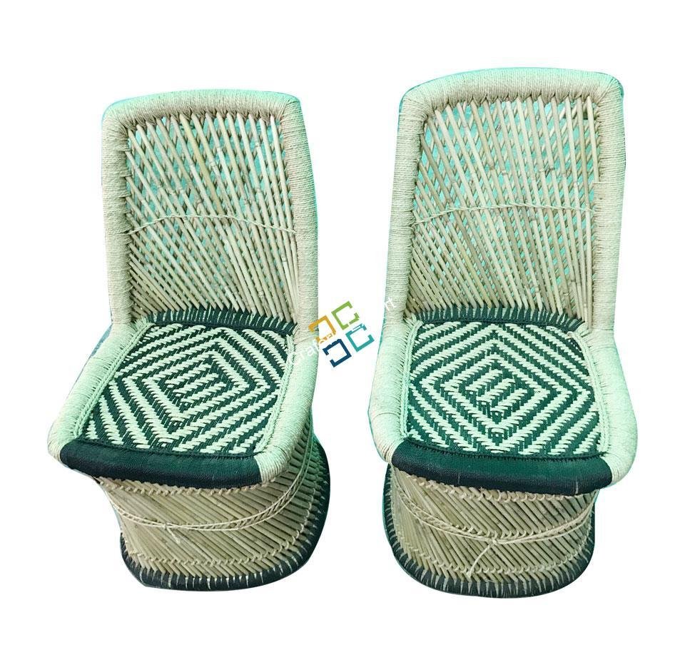 Bamboo Woven Rattan Chairs (Set of 2) Home Decor Furniture Ascents for Living Rooms , Hotels