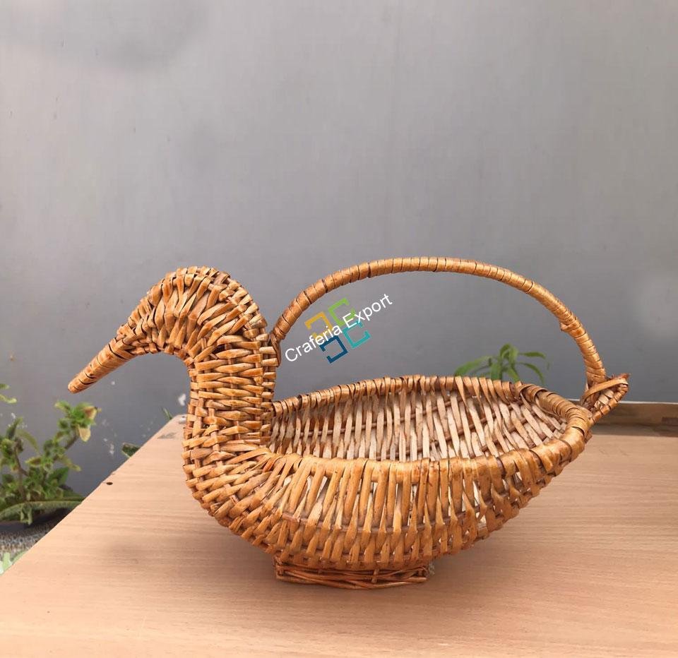 Unique Duck Shaped Cane Basket/Fruit Basket For Home, Hotel and Restaurant Decor/Gift Item - Image 6