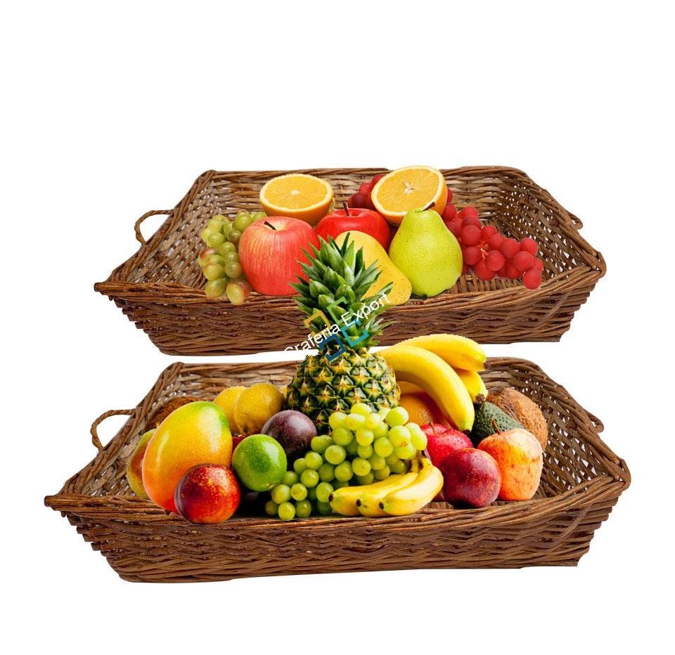 Cane Storage Fruit And Vegetable Basket ( Set of 2 ) - Image 4