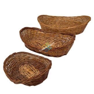 Multipurpose Oval Shaped Bamboo Basket  ( Set of 3 )
