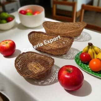 Multipurpose Oval Shaped Bamboo Basket ( Set of 3 )