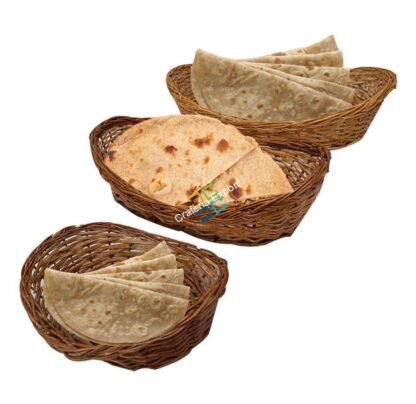 Multipurpose Oval Shaped Bamboo Basket  ( Set of 3 ) - Image 2