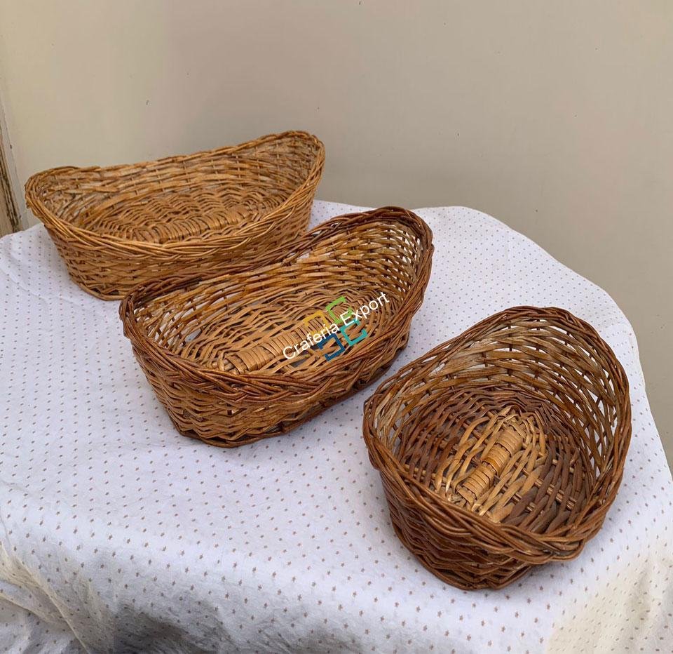 Multipurpose Oval Shaped Bamboo Basket ( Set of 3 ) - Image 4