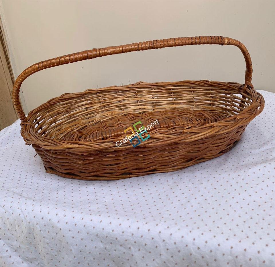 Bamboo Multipurpose Storage Basket Oval Handle ( Set of 2 ) - Image 3