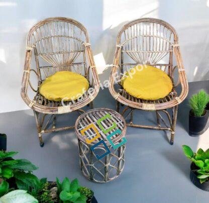 Cane Chairs with Stool | Outdoor Furniture Bait Kursi with Stool for Balcony, Garden Furniture Set - Image 4