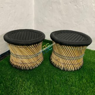 Eco-Friendly Bamboo Mudha Stool Outdoor/Indoor (Set Of 2)