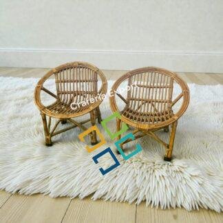 Cane Wood Chair For Kids Sitting Picnic Chair | Garden Home Decor Furniture Chairs (Set of 2)
