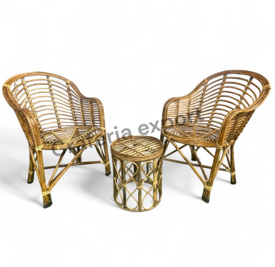Cane Bamboo Chairs Stool Set Furniture | Outdoor Bait Kursi Set | Cafe Chairs | Restaurants Chairs Set - Image 2