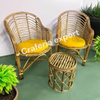 Cane Bamboo Chairs Stool Set Furniture | Outdoor Bait Kursi Set | Cafe Chairs | Restaurants Chairs Set