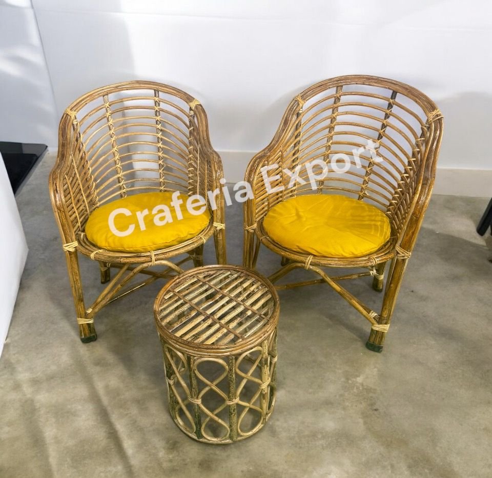 Cane Bamboo Chairs Stool Set Furniture | Outdoor Bait Kursi Set | Cafe Chairs | Restaurants Chairs Set - Image 6