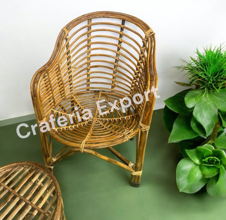 Cane Bamboo Chairs Stool Set Furniture | Outdoor Bait Kursi Set | Cafe Chairs | Restaurants Chairs Set - Image 3
