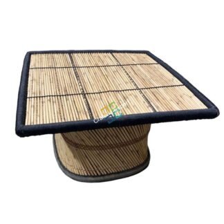 Bamboo Handmade Square Top Table | Home living Areas ,Garden , Cafe , Dinner Table -Black Color