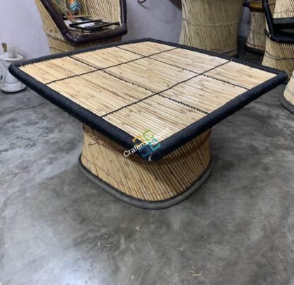 Bamboo Handmade Square Top Table | Home living Areas ,Garden , Cafe , Dinner Table -Black Color - Image 5