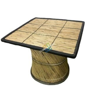 Bamboo Square Top Handmade High Table | Home , Office ,Garden Coffee Dinner Table, - Black Color