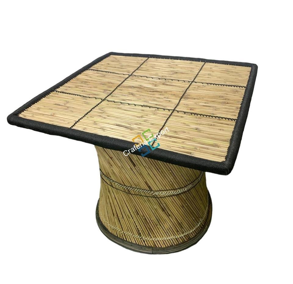 Bamboo Square Top Handmade High Table | Home , Office ,Garden Coffee Dinner Table, - Black Color