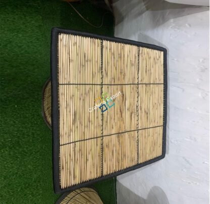 Bamboo Square Top Handmade High Table | Home , Office ,Garden Coffee Dinner Table,  - Black Color - Image 4