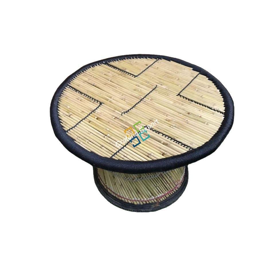 Bamboo Black Round Handmade table for Living Areas ,Garden , Hotels and Restaurants