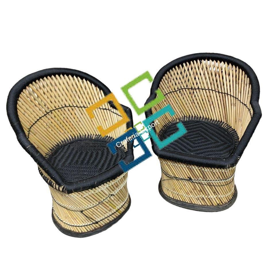 Bamboo Handmade Black XL Chairs Furniture Set with Armrest -Portable ,Durable Chairs for Indoor outdoor Use.