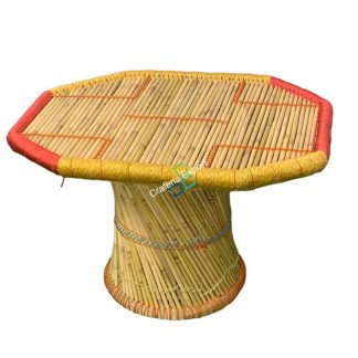 Bamboo Handmade Hexagon Table -Multi color For Living Area , Garden , Hotels