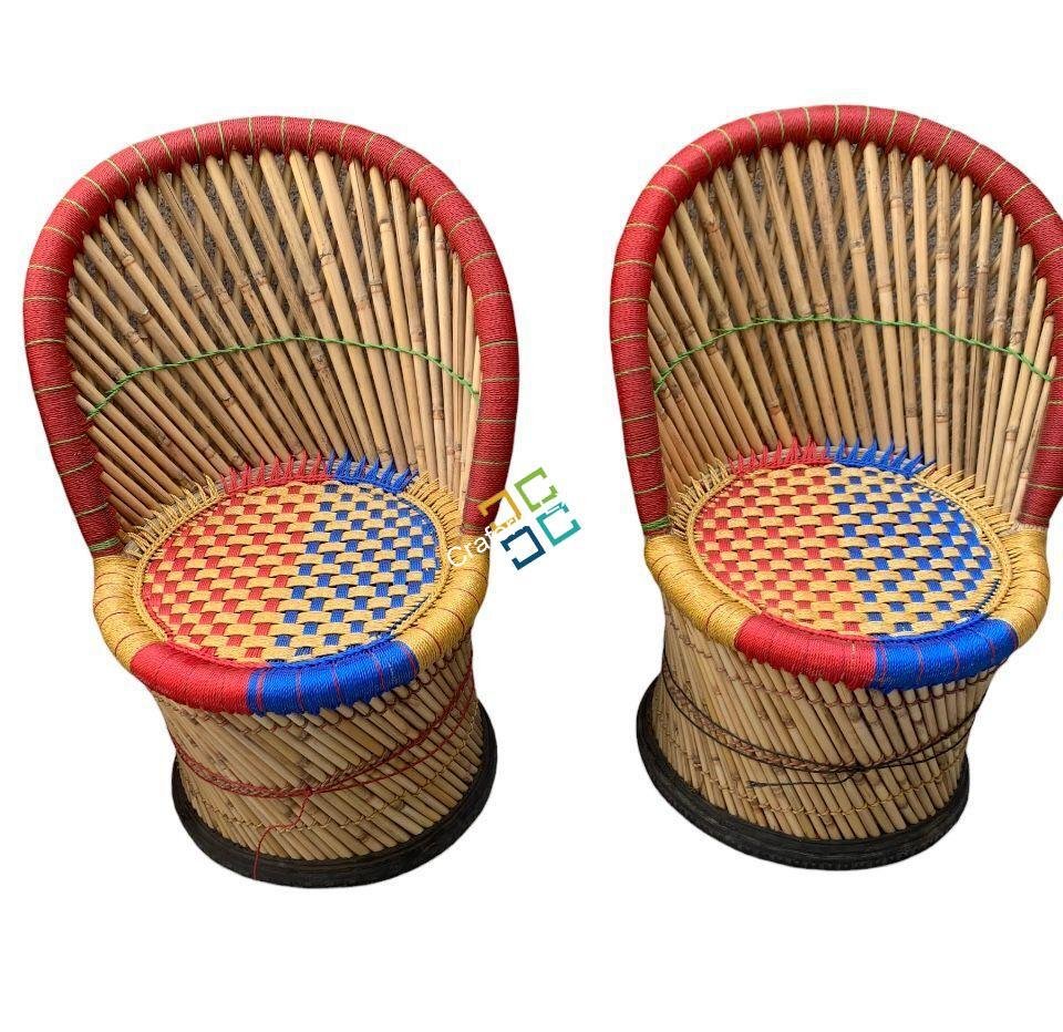 Bamboo Cane Chair Table Outdoor Furniture Set For Garden / Balcony - Image 7
