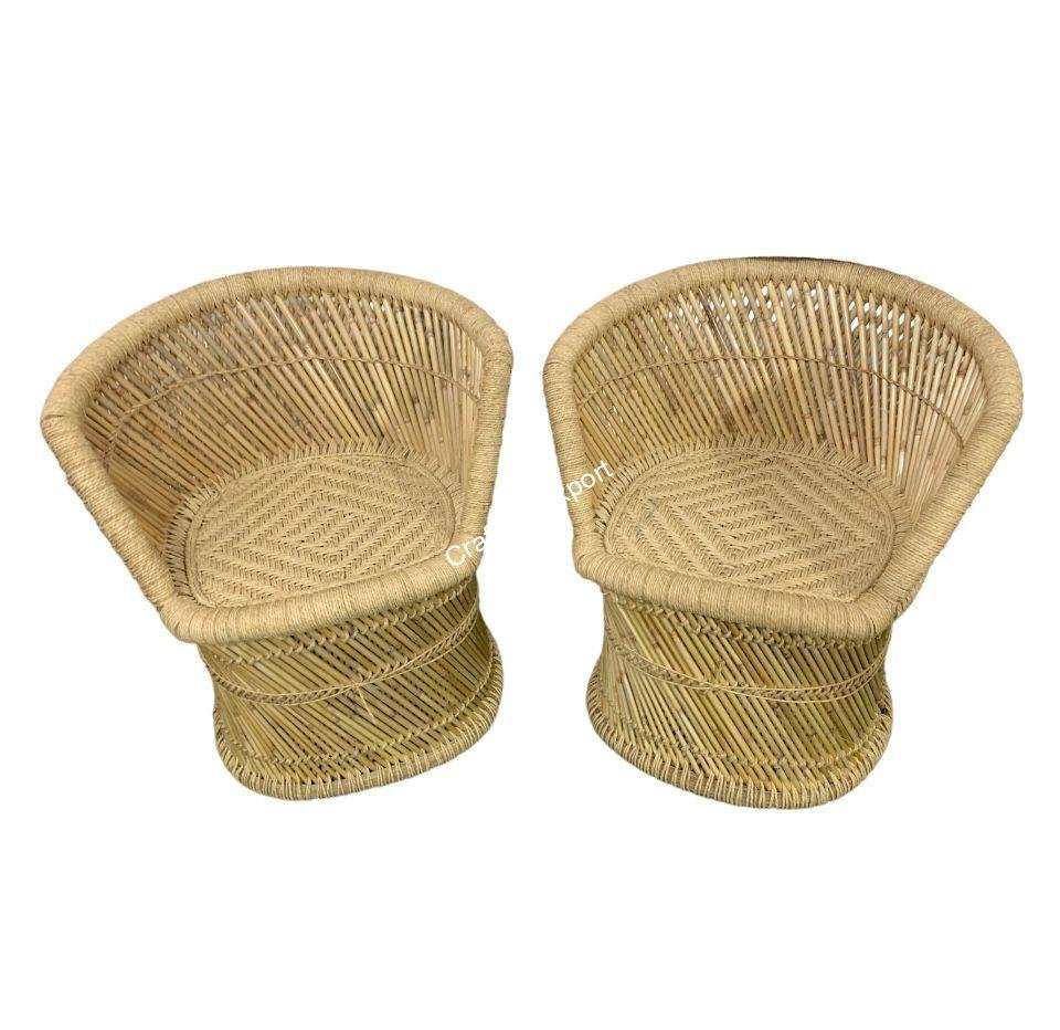 Natural Bamboo Cane Chair / Bamboo Mudda Chair for Indoor / Outdoor - Image 2