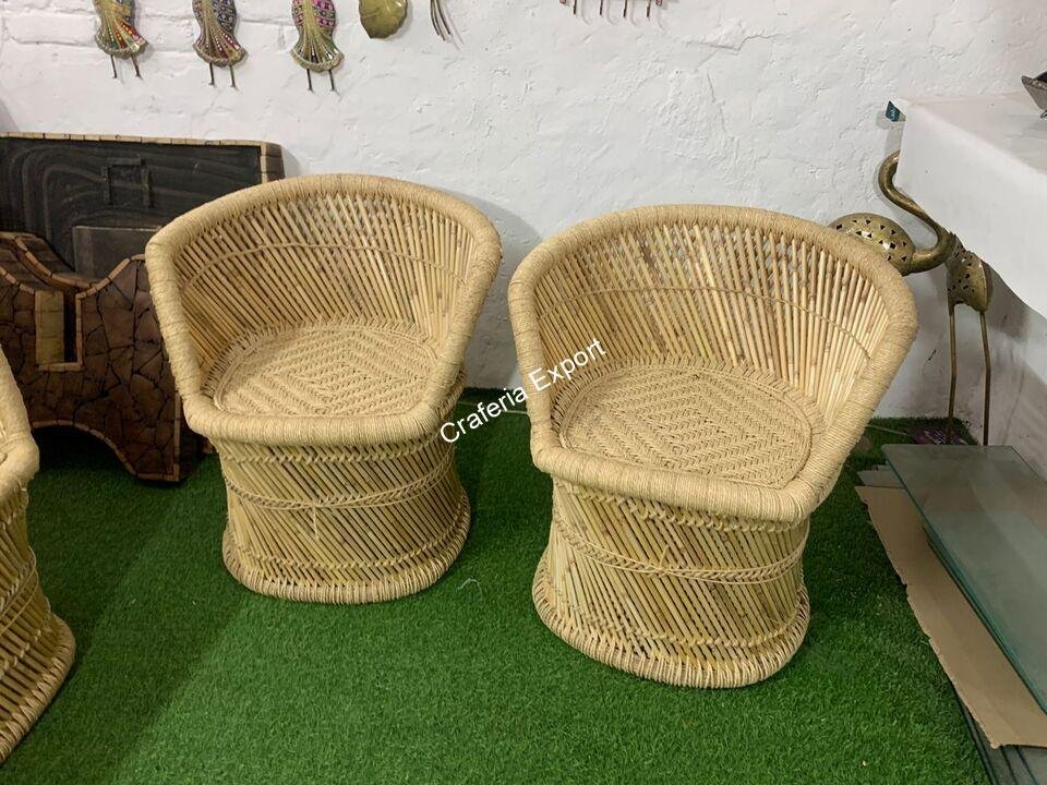 Natural Bamboo Cane Chair / Bamboo Mudda Chair for Indoor / Outdoor - Image 4