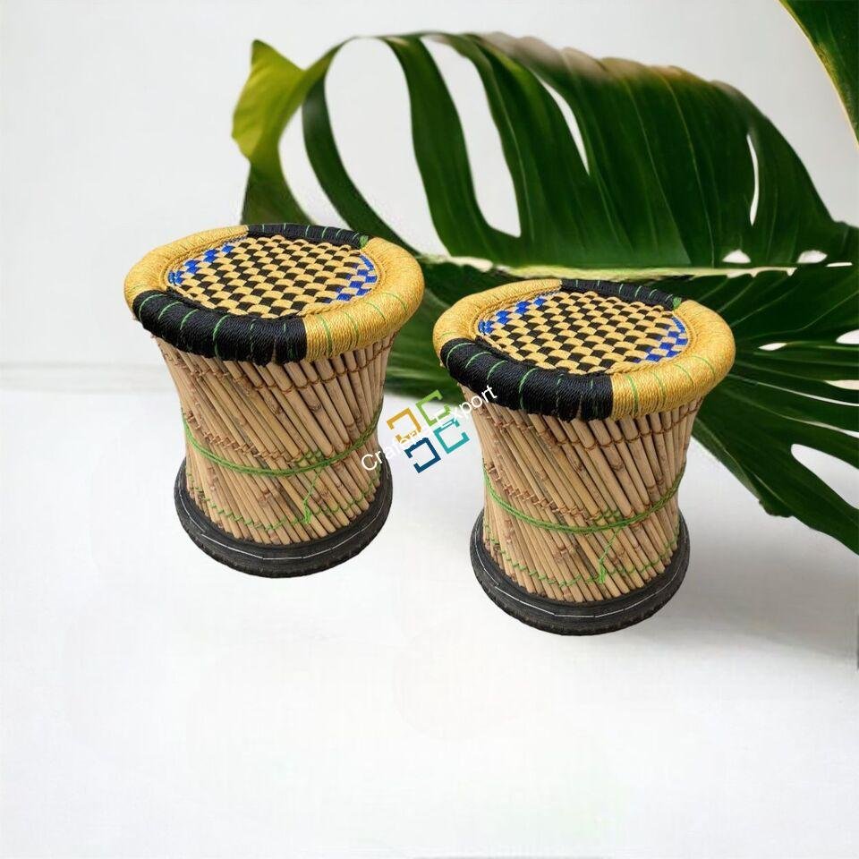 Bamboo Stool / Mudda Stool set of 2 for Balcony, Garden, Living room - Image 6