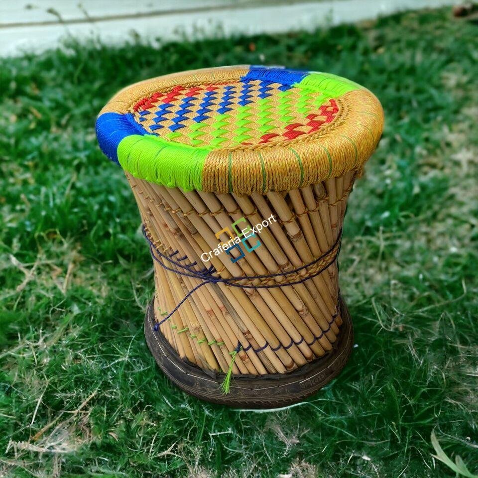 Bamboo Stool / Mudda Stool set of 2 for Balcony, Garden, Living room - Image 4