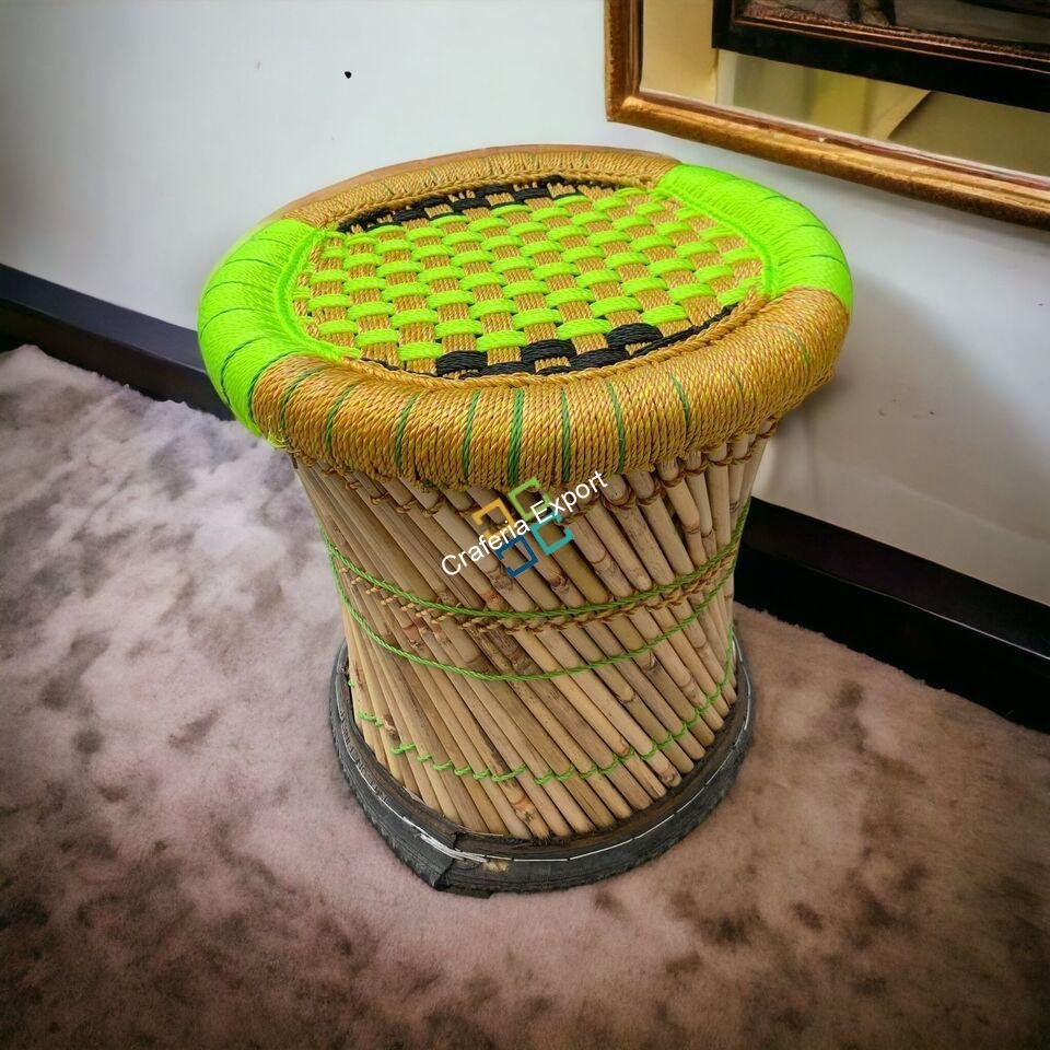 Bamboo Stool / Mudda Stool set of 2 for Balcony, Garden, Living room - Image 8