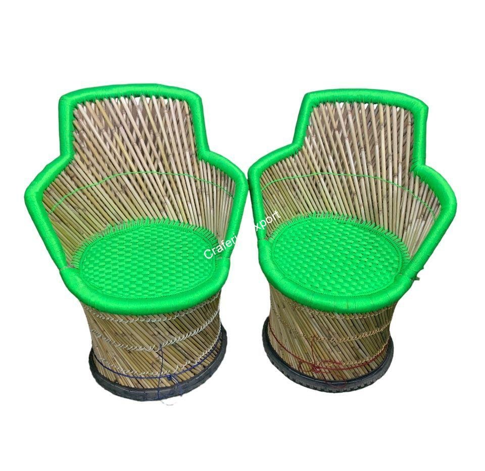 Bamboo chair with armrest in xl size for outdoor / balcony / garden - Image 2