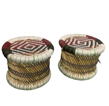 Handcrafted Bamboo Stool Indoor/Garden,Muddi/mudda - Image 2