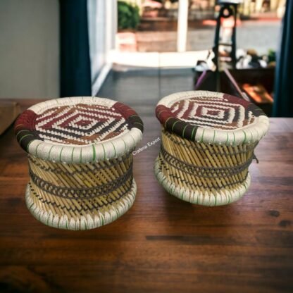 Handcrafted Bamboo Stool Indoor/Garden,Muddi/mudda - Image 3