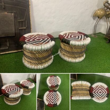Handcrafted Bamboo Stool Indoor/Garden,Muddi/mudda - Image 4