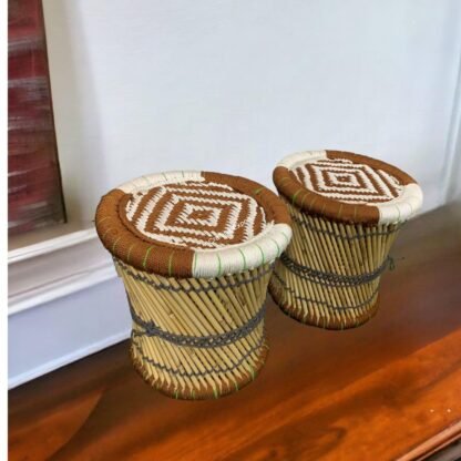 Natural Bamboo Handmade Stool /Mudda of Rashmi Fabrics for Indoor and Outdoor - Image 4