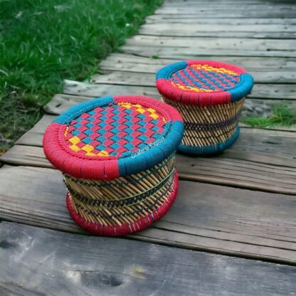 Handcrafted Bamboo Stool Indoor/Garden,Muddi/mudda