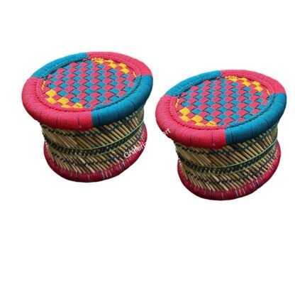 Handcrafted Bamboo Stool Indoor/Garden,Muddi/mudda - Image 7