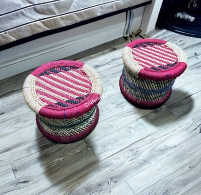 Handcrafted Bamboo Stool Indoor/Garden,Muddi/mudda - Image 5
