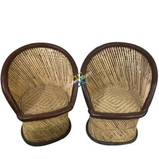 Brown Mudha bamboo chairs set of 2 (xl Size)