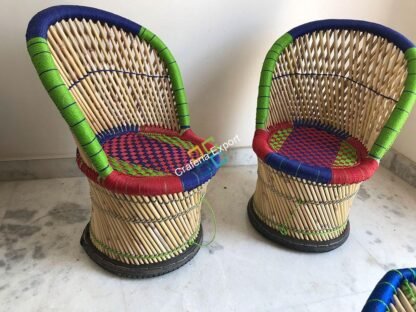 Handicraft Cane Bamboo chairs for outdoor/indoor use (set of 2)-medium - Image 7