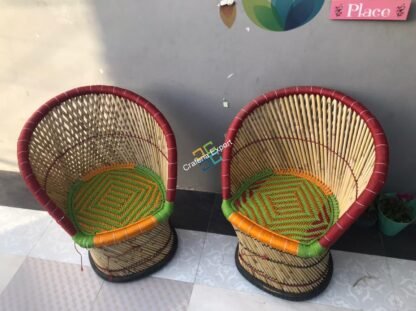 Cane Bamboo Muddha Chairs with table handmade for indoor/outdoor - Image 4