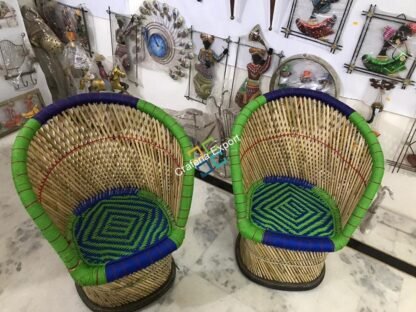 Handicrafts bamboo chairs mudha large size  (set of 2) - Image 5
