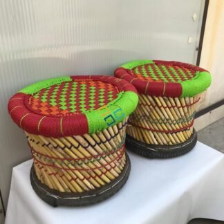 Natural bamboo Mudha Stool Pair/Muddha sitting stools- Small Size