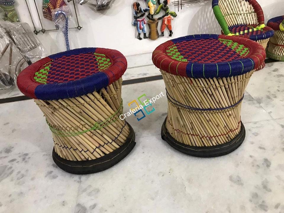 Handcrafted Mudha Stools Outdoor/Indoor(set of 2) Large Size