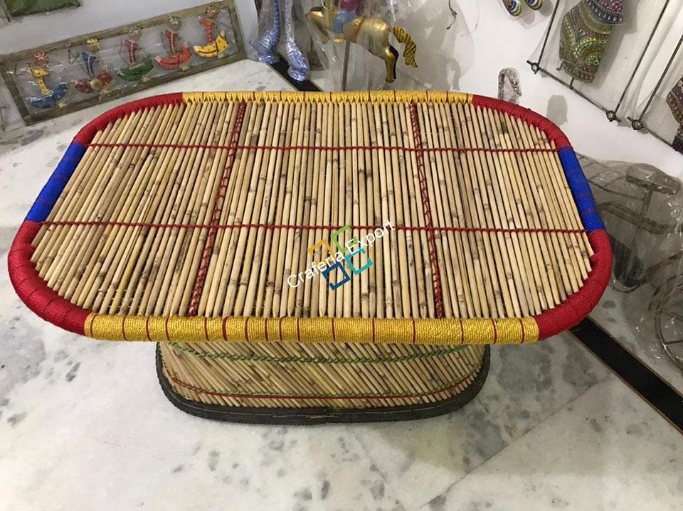 Rectangular Natural Bamboo Table Handcrafted XL-size - Image 4