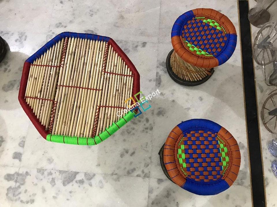 Handcrafted large Mudha Stools for sitting Indoor/Outdoors Set Of 5 - Image 4