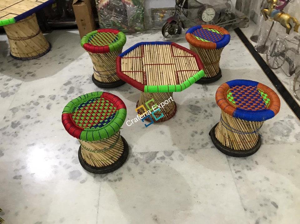 Handcrafted large Mudha Stools for sitting Indoor/Outdoors Set Of 5 - Image 2