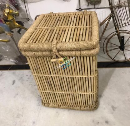 Handmade Bamboo Laundry /Hamper Basket For Home Useful (medium Size) - Image 3